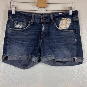 Rag & Bone Boyfriend Cut Off Denim Shorts in Woodstock Size 25